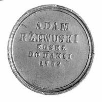 medalik autorstwa G. Majnerta, 1789 r. Aw: Popiersie Stanisława Augusta i napis: STANISŁAW AUGUST ..
