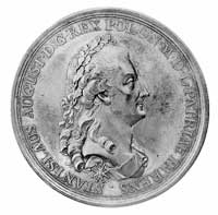 medal autorstwa Holtzheya wybity z okazji uchwalenia Konstytucji 3-Maja, 1791 r., Aw: Popiersie kr..