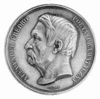 Aleksander Fredro- medal autorstwa A. Barre’ a, 1864 r., Aw: Głowa poety w lewo i napis: ALEXANDER..