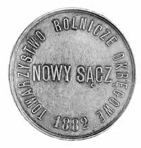 medal Towarzystwa Rolniczego Okręgowego w Nowym Sączu 1882 r., Aw: Napis w otoku: TOWARZYSTWO ROL-..