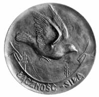 medal Ministerstwa Spraw Wojskowych za hodowlę gołębi pocztowych, Aw: Lecący gołąb, u dołu napis Ł..