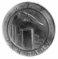 nagroda dla Państwowych Zakładów Lotniczych w Warszawie 1934 r.- medal autorstwa O. Niewskiej, Aw:..