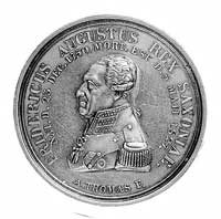 Saksonia- medal pośmiertny Fryderyka Augusta 1827 r autorstwa A. Thomasa, Aw: Popiersie w mundurze..