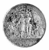 Prusy, medal L. Helda wybity z okazji manewrów rosyjsko-pruskich pod Kaliszem w 1835 r., Aw: Popie..