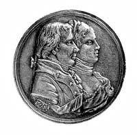 wizyta pruskiej pary królewskiej na Śląsku w 1791 r.- medal autorstwa Koeniga, Aw: Popiersia Fryde..