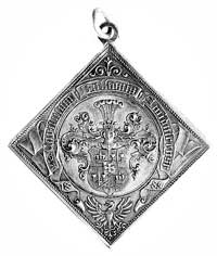 medal kwadratowy z zawieszką na 10-lecie Kapituły Orderu Bolka Świdnickiego 1889 r., Aw: Książe Bo..