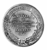 medal nagrodowy z Wystawy Piekarniczej we Wrocławiu 1900r., Aw: Dwa lwy podtrzymują tarczę herbową..