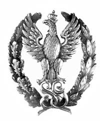 odznaka na nakrętkę Sztabu Generalnego, srebro, złocone litery SG i korona orła, na odwrocie grawe..