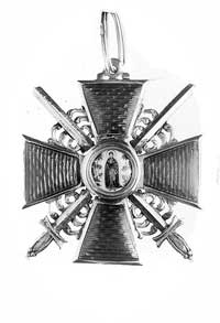Order Św. Anny - krzyż z mieczami, III klasa, złoto, stare rosyjskie punce, na uchu 56 i na ramien..