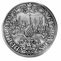 talar 1642, Augsburg, Aw: Popiersie cesarza Ferdynanda III i napis w otoku, Rw: Widok miasta i nap..