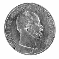 talar 1861, Berlin, Aw: Głowa i napis w otoku, Rw: Orzeł z monogramem i insygniami królewskimi, w ..