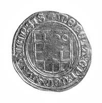 batzen bez daty z tytulaturą cesarza Maksymiliana (1493-1512), Aw: Herb miasta i w otoku napis got..