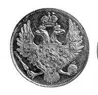 3 ruble srebrem 1842, Petersburg, Aw: Orzeł dwugłowy, Rw: Poziomo nominał, data i napis w otoku, M..