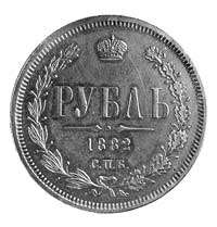 rubel 1882, Petersburg, , Aw: Orzeł dwugłowy, przy ogonie litery , napis w otoku, Rw: Pod koroną n..