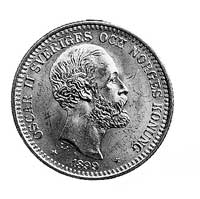 20 koron 1899, Aw: Głowa króla Oskara II, w otok