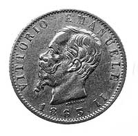20 lirów 1863, Turyn, Aw: Głowa króla Wiktora Em