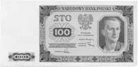100 złotych 1.07.1948 , Pick 139, jednostronna próba druku w kolorze zielonym, bez numeracji, cało..