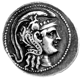 Ateny- Attyka, tetradrachma 136 pne, Aw: Głowa Ateny Parthenos w hełmie attyckim w prawo, Rw: Sowa siedząca na amforze