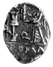 kwinar- C. Egnatuleius C. f. 97 pne, Aw: Głowa Apolla w prawo i napis: ..AVTVLEI C..., Rw: Victoria i trofea