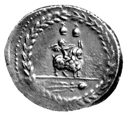 denar- Mn. Fonteius 85 pne, Aw: Głowa Vejovisa w