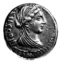 denar- Marcius Censorinus z P. Crepusiusem i C. Limetanusem, Aw: Głowa Wenus w woalu i napis z tyłu: CENSORIN.., Rw: Wenus w bidze