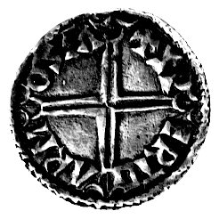 Aethelred II 978-1016, denar, mennica Stamford, Aw: Popiersie w lewo i napis: EDELRED REX AN, Rw: Krzyż dwunit- kowy i napis: XSPERTGAR MO STA (Swertgar- Stamford), North 774, Seaby typ 1151, 1.39 g.