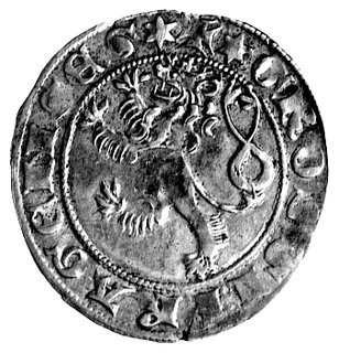 Jan Luksemburski 1310-1346, grosz praski, Aw: Ko