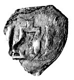 Witold, denar z lat 1401-1430, Aw: Grot włóczni. Rw: Kolumny, Kiersnowski j.w., typ II, 0.26 g.