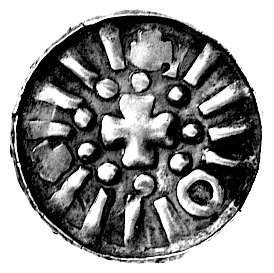 denar krzyżowy jednostronny X-XI w.; Krzyż równo