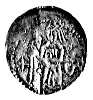 denar 1173-1185/1190 ew. 1177-1185/1190, mennica Wrocław, Aw: Biskup z krzyżem w lewo