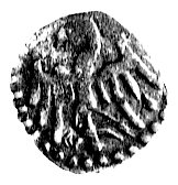 denar, Wschowa, Aw: Orzeł, Rw: Krzyż podwójny, z lewej P, u góry W, Gum.410, Kubiak typ III -RRR-, 0.30 g., patyna