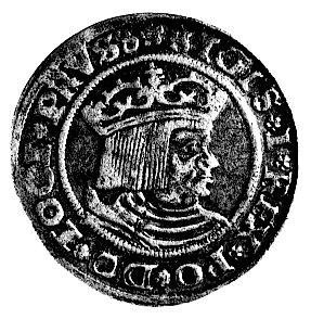 grosz dla ziem pruskich 1530, Toruń, omyłkowa data 15530 w wyniku dwukrotnego uderzenia stemplem, duża ciekawostka