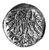 denar 1550, Gdańsk, Kurp. 921 R3, Gum. 640, T. 12, rzadki.