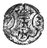 denar 1573, Gdańsk, Kurp. 1001 R2, Gum. 656, T. 