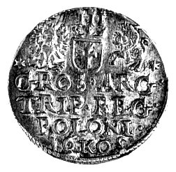 trojak 1602, Kraków, literka K pomiędzy cyframi daty i cyfra 2 odwrócona, Kurp. 1320 R2, Wal. XCII 4.