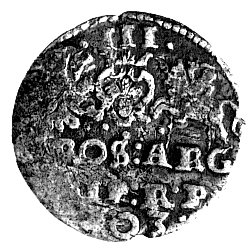 fałszerstwo z epoki trojaka koronnego z datą 1603, Wal. CI 1, srebro niskiej próby.