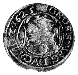 grosz 1625, Wilno, na rewersie Pogoń w tarczy, K
