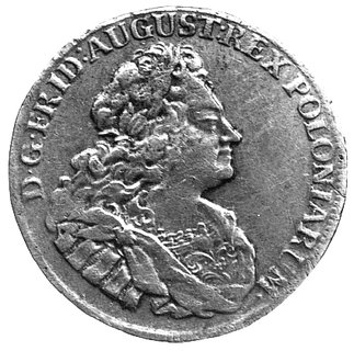 2/3 talara /gulden/ 1715, Drezno, literki mincerza ILH pod tarczami herbowymi, Dav. 825.