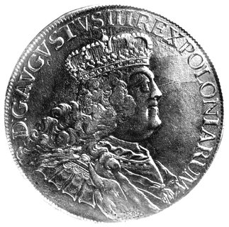 talar 1755, Lipsk, Schnee 1037 typ a4, Dav. 1617, moneta wyjęta z oprawy, resztki złocenia i oprawy.