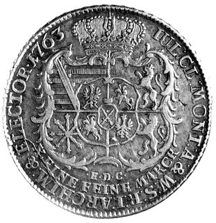 talar 1763, Lipsk, maleńka literka S na zbroi króla i literki EDC pod tarczą herbową, Schnee 1050, Dav. 2677.