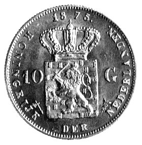 10 guldenów 1875, Utrecht, Fr. 342, 6,71g.