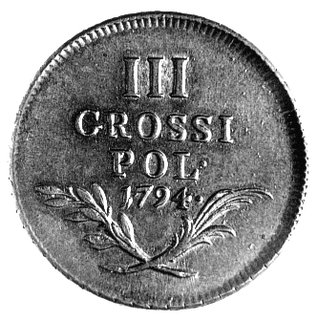3 grosze 1794, Wiedeń, Plage 12, moneta wojskowa