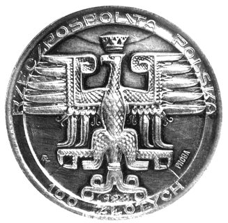 100 złotych 1925, Mikołaj Kopernik, Parchimowicz P-167a, wybito 100 sztuk, srebro, 24,73g, ładna patyna.
