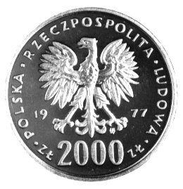 2.000 złotych 1977, Warszawa, Fryderyk Chopin. Parchimowicz 342, Fr. 119, 8,04g.