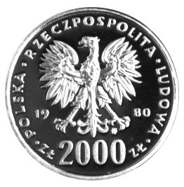 2.000 złotych 1980, Warszawa, Zimowe Igrzyska Olimpijskie Lake Placid, Parchimowicz 346, Fr. 120, 8,03g.