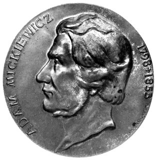 jednostronny medal Mickiewicza proj. Lewandowskiego 1908 r.