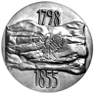 Związek Sowiecki- medal autorstwa M. Szmakowa 1974 r., Aw: Popiersie na wprost i napis rosyjski: ADAM MICKIEWICZ, z boku sygn. M. SZMAKOW 74, Rw: Na tle flagi orzeł