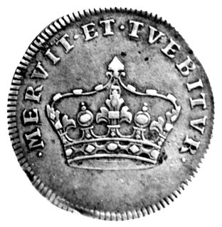 August III- medal koronacyjny 1733 r., Aw: Korona i napis wokół: MERVIT ET TVEBITVR, Rw: Poziomy napis: AVGVS- TVS III REX POLONIARVM... CORONAT XVII IAN MDCCXXXIV, H-Cz.2753, srebro 26 mm, 3.42 g.
