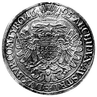 talar 1695 Wiedeń, Aw: Popiersie, Rw: Orzeł cesarski, Herinek 595, czyszczony.