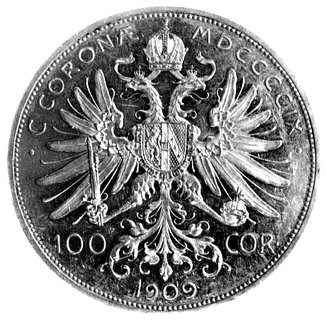 100 koron 1909, Wiedeń, Fr. 424, 33,88g.